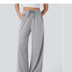 NWT Halara high waisted drawstring pocket, casual pants size large long.